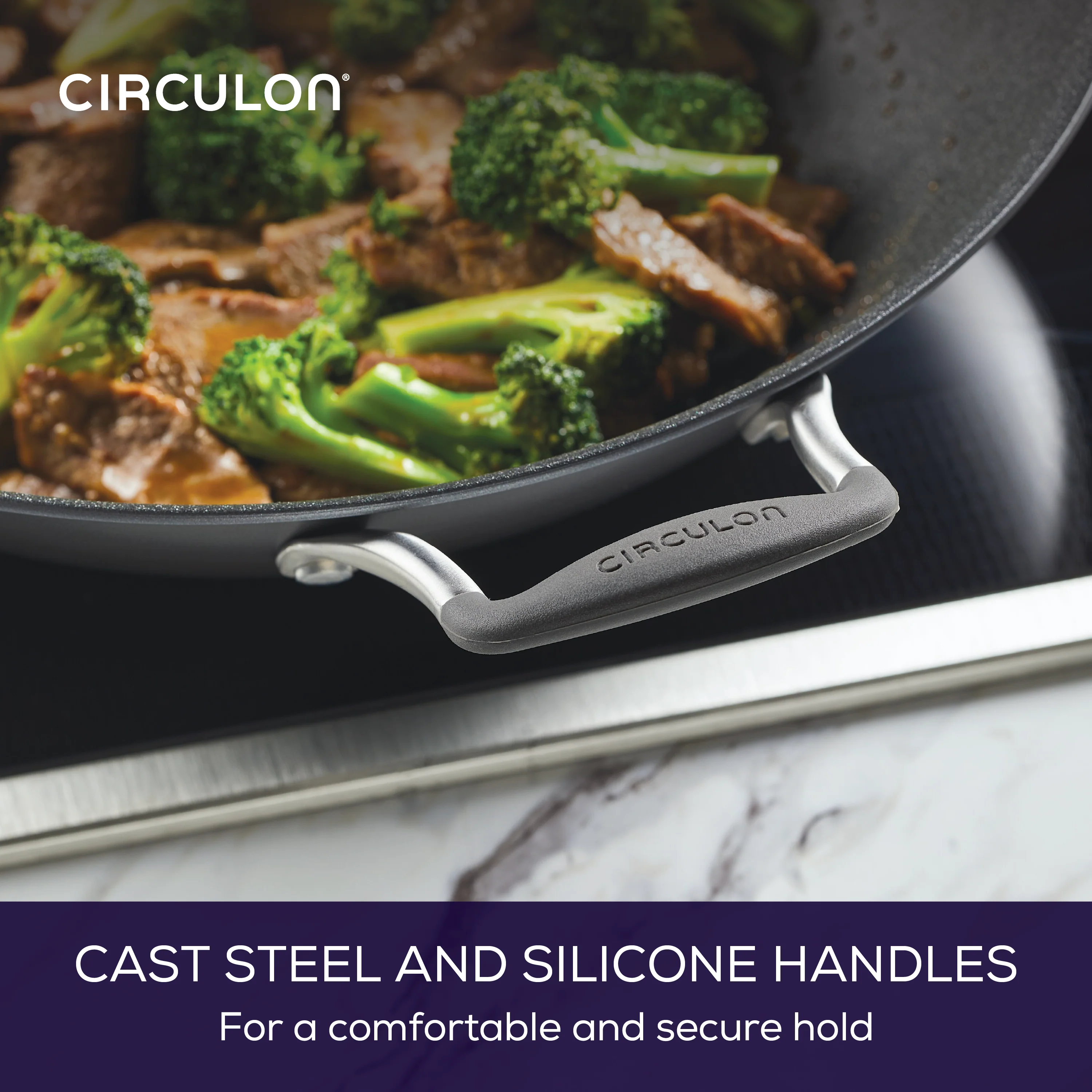 14-Inch A1 ScratchDefense™ Nonstick Wok with Lid - Image 5