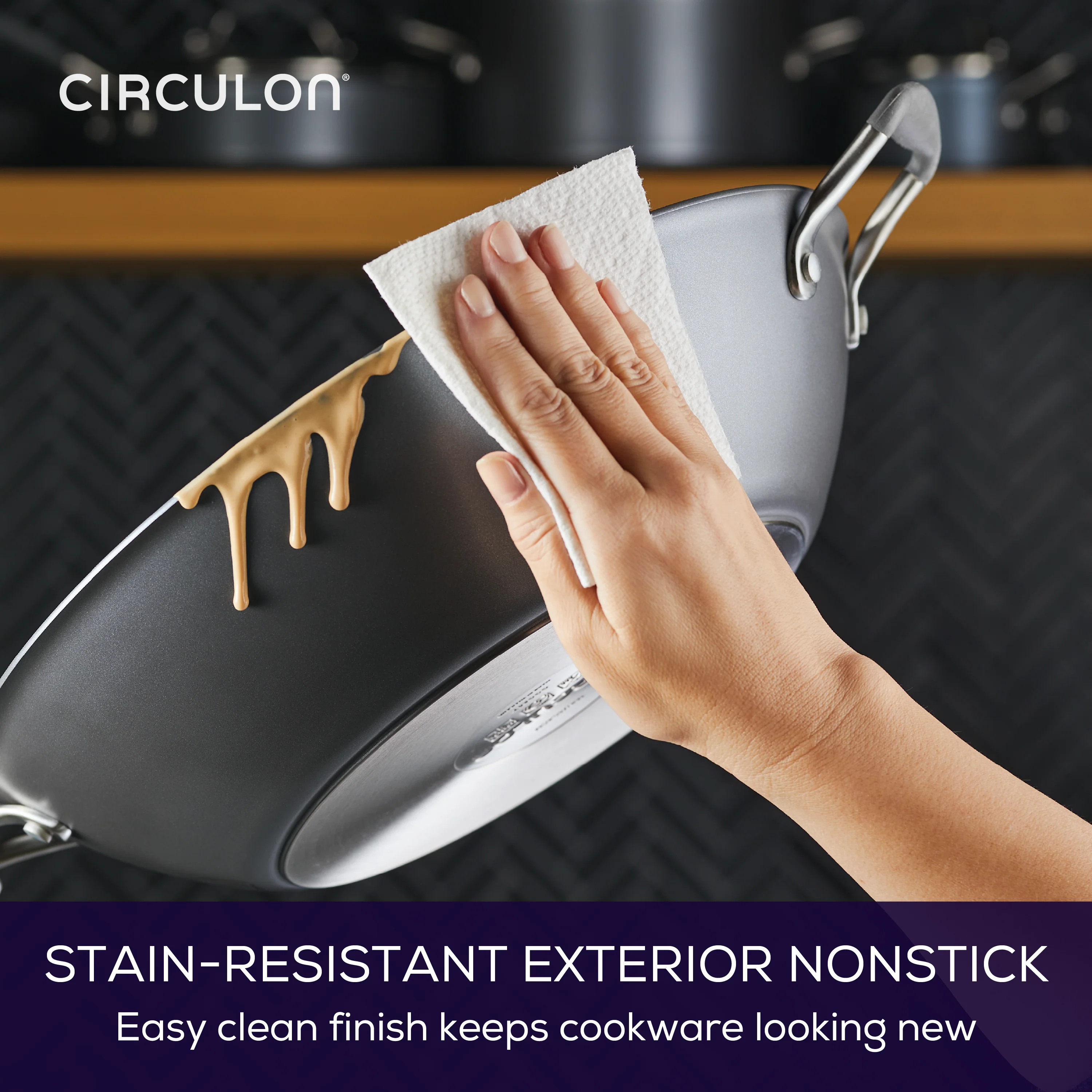 14-Inch A1 ScratchDefense™ Nonstick Wok with Lid - Image 6
