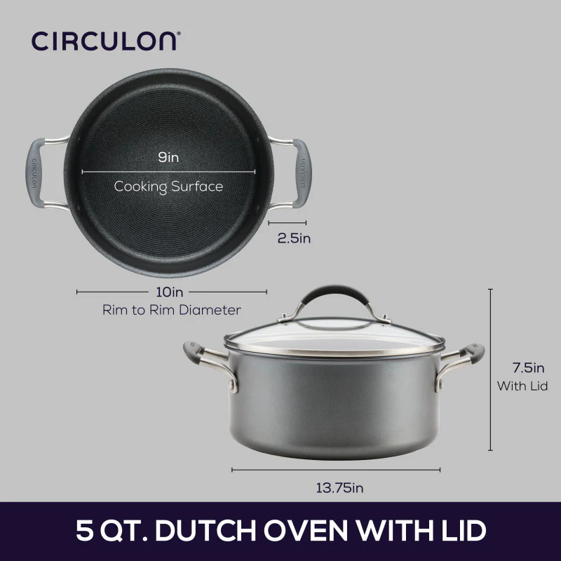5-Quart ScratchDefense Nonstick Dutch Oven with Lid - Image 3