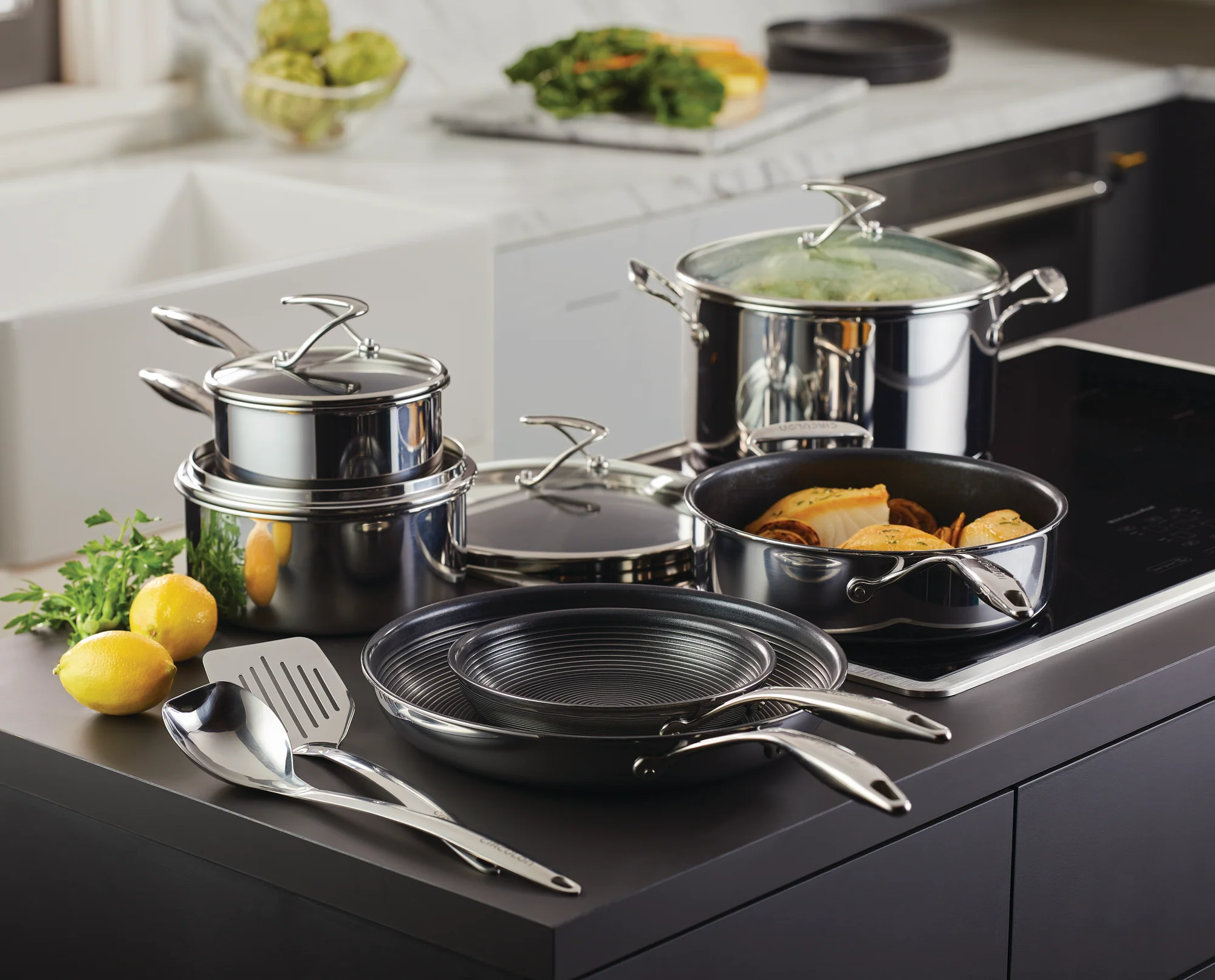 10-Piece Stainless Steel Cookware Set with 2-Piece Bonus Utensil Set - Image 9