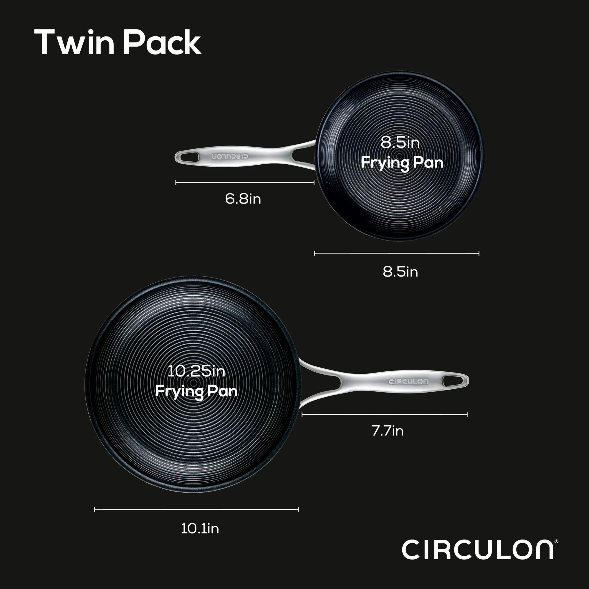 8.5" & 10" Tri-Ply Clad Nonstick Frying Pan Set - Image 8