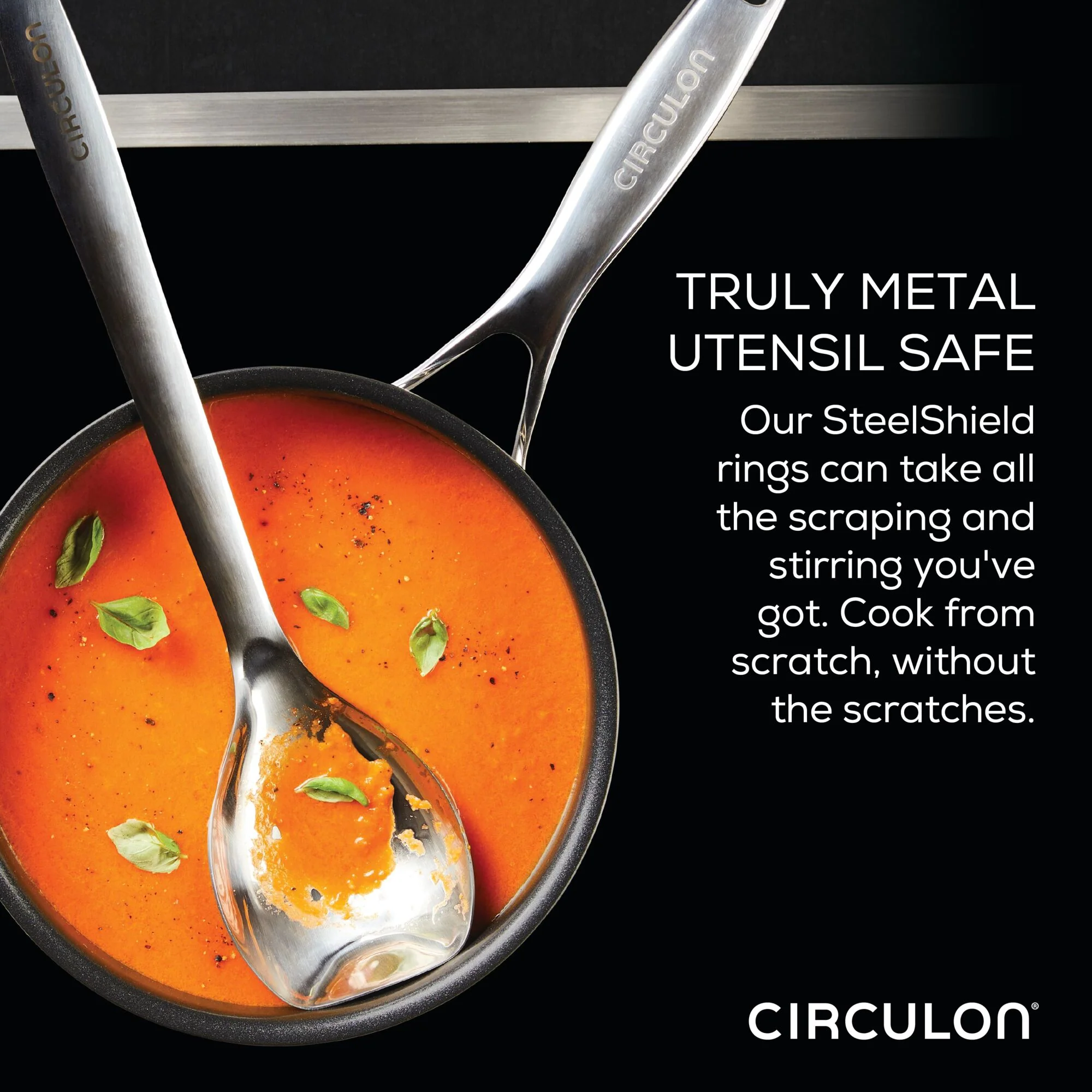 5 Quart Tri-Ply Clad Nonstick Saute w/ Lid & Helper Handle - Image 5