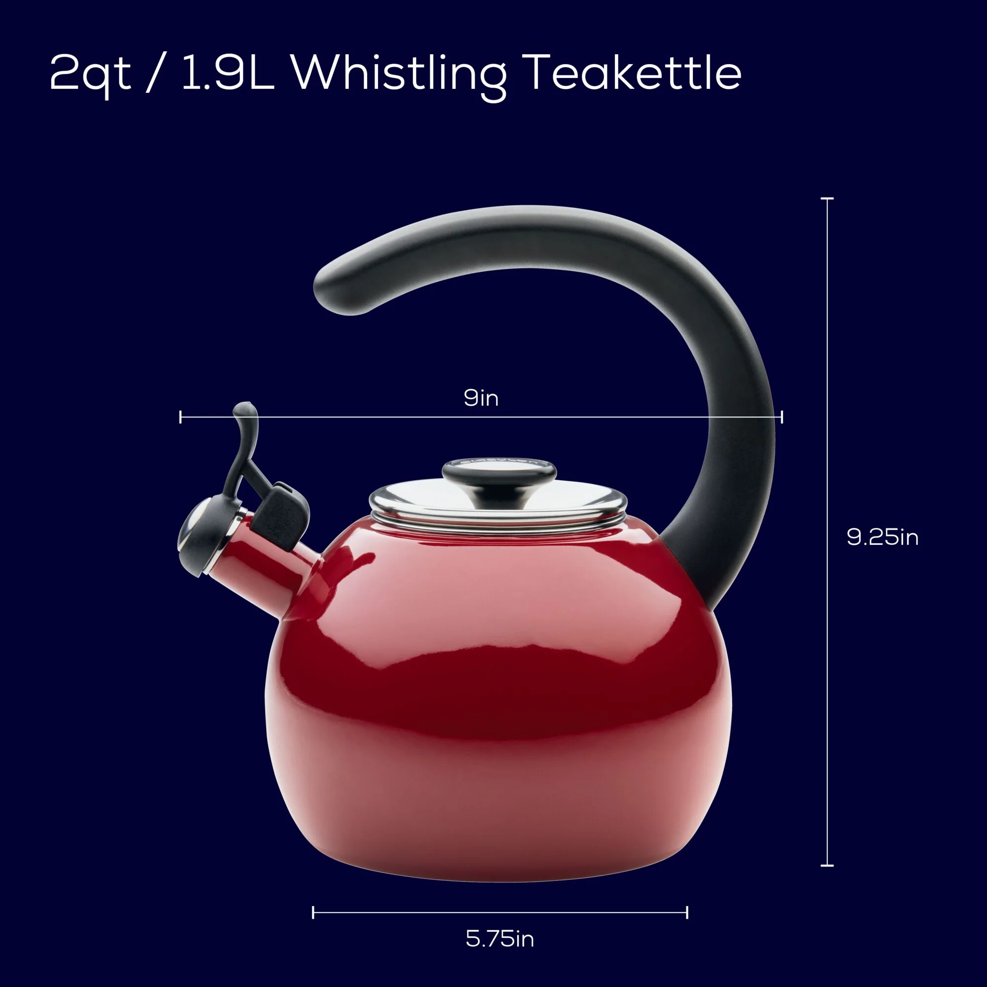 2-Quart Whistling Teakettle with Flip-Up Spout - Image 24