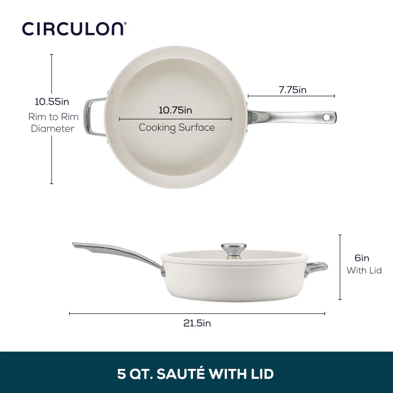 Ceramic Nonstick 5-Quart Sauté Pan - Image 4
