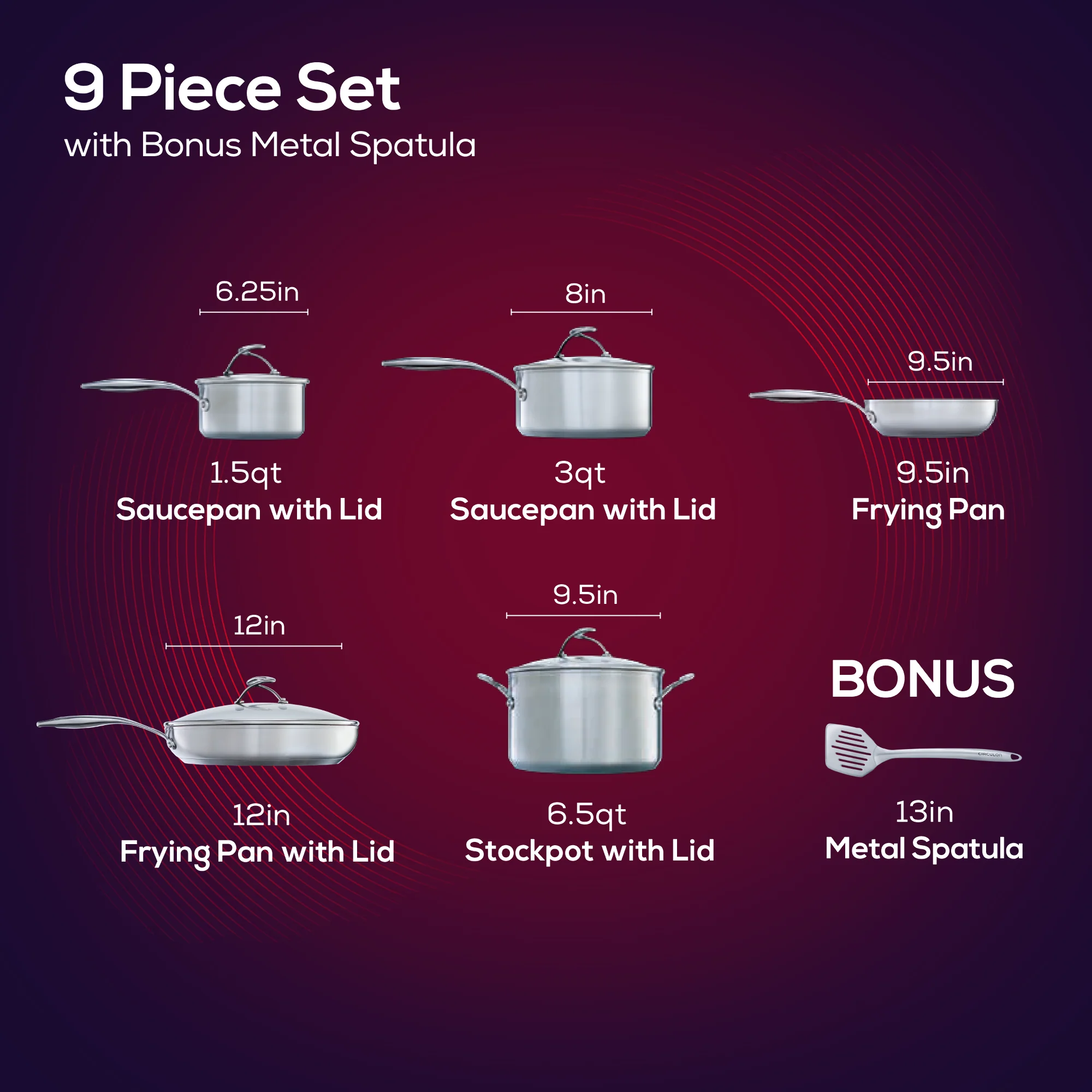 10-Piece Hybrid Stainless Steel Cookware Set - Image 8