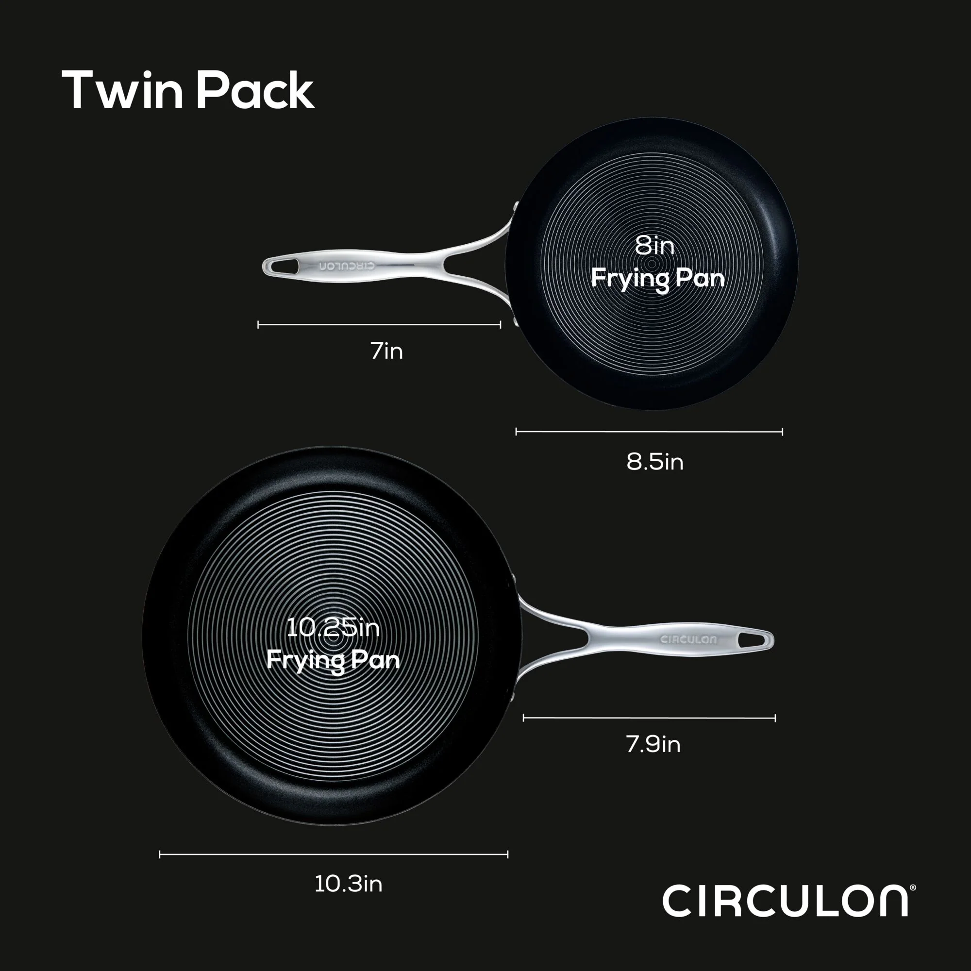 8" & 10.25" Hybrid Stainless Steel Open Frying Pans - Image 7
