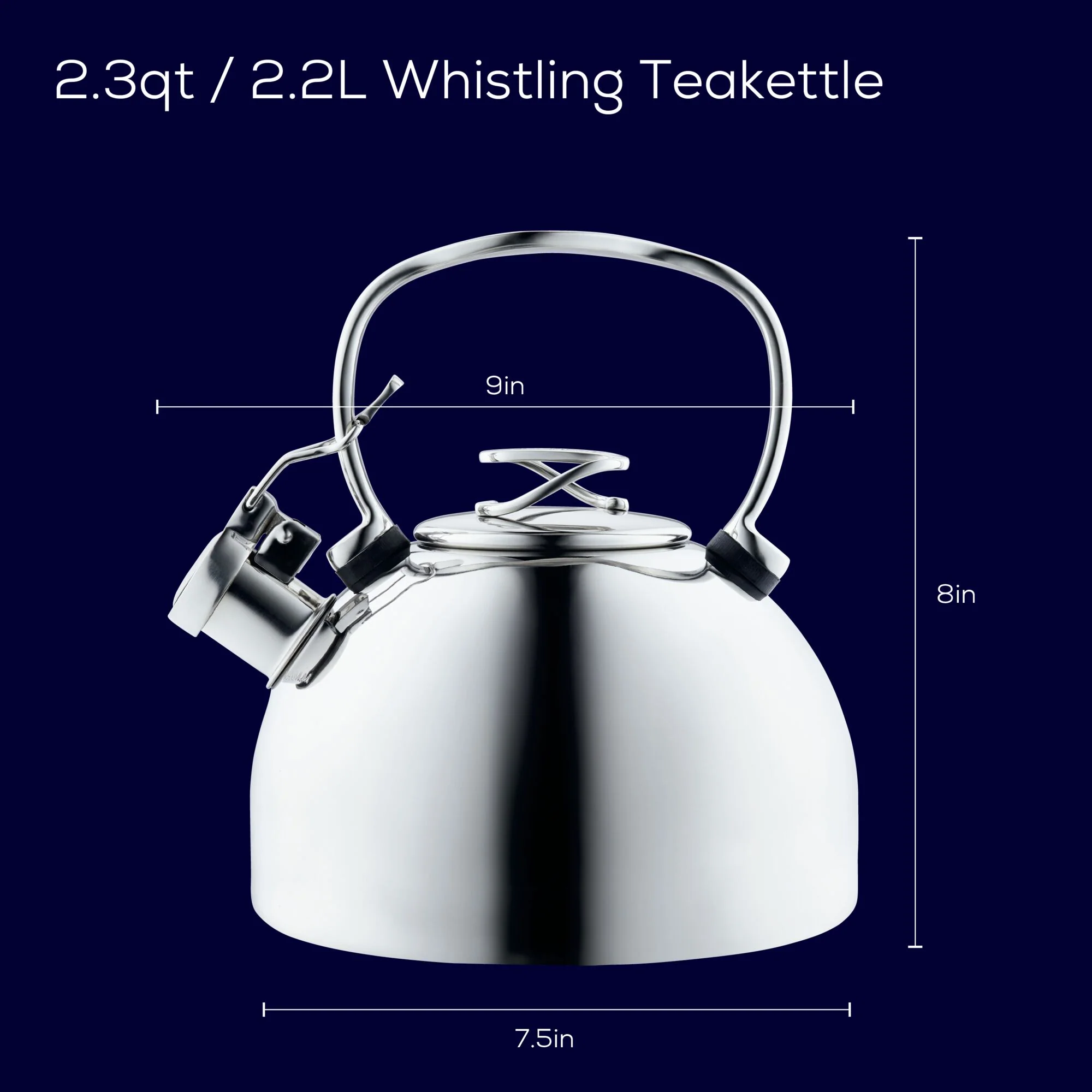 2.3-Quart Whistling Teakettle with Flip-Up Spout - Image 5