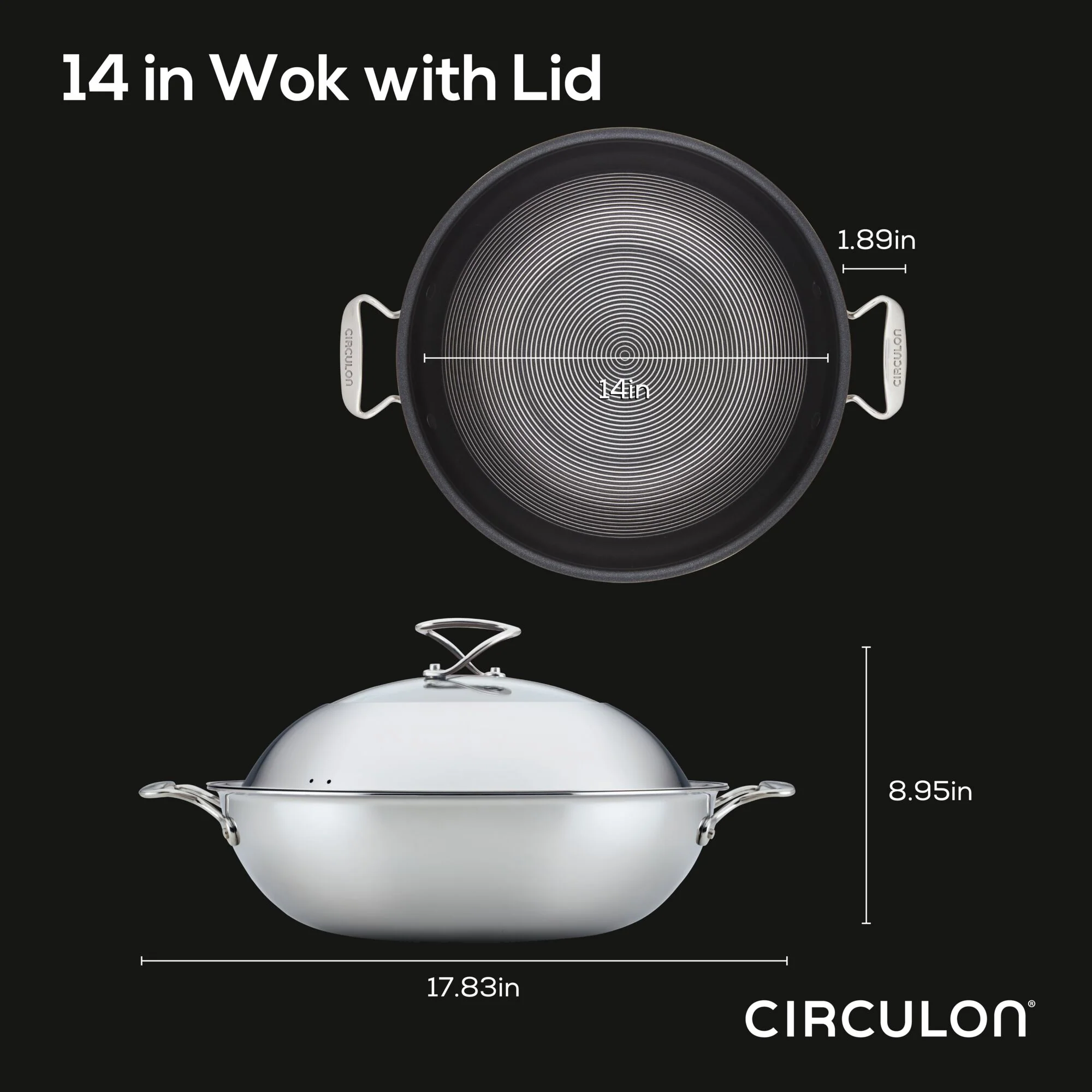 Wok with Glass Lid and Hybrid SteelShield Technology - Image 8