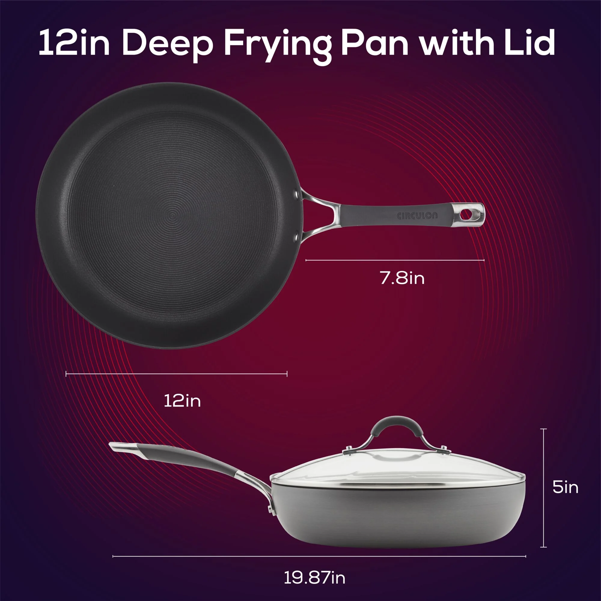 12-Inch Nonstick Deep Frying Pan - Image 6