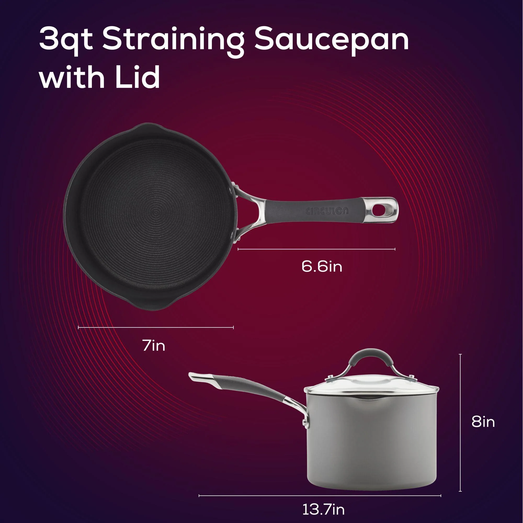 3-Quart Nonstick Straining Saucepan - Image 7