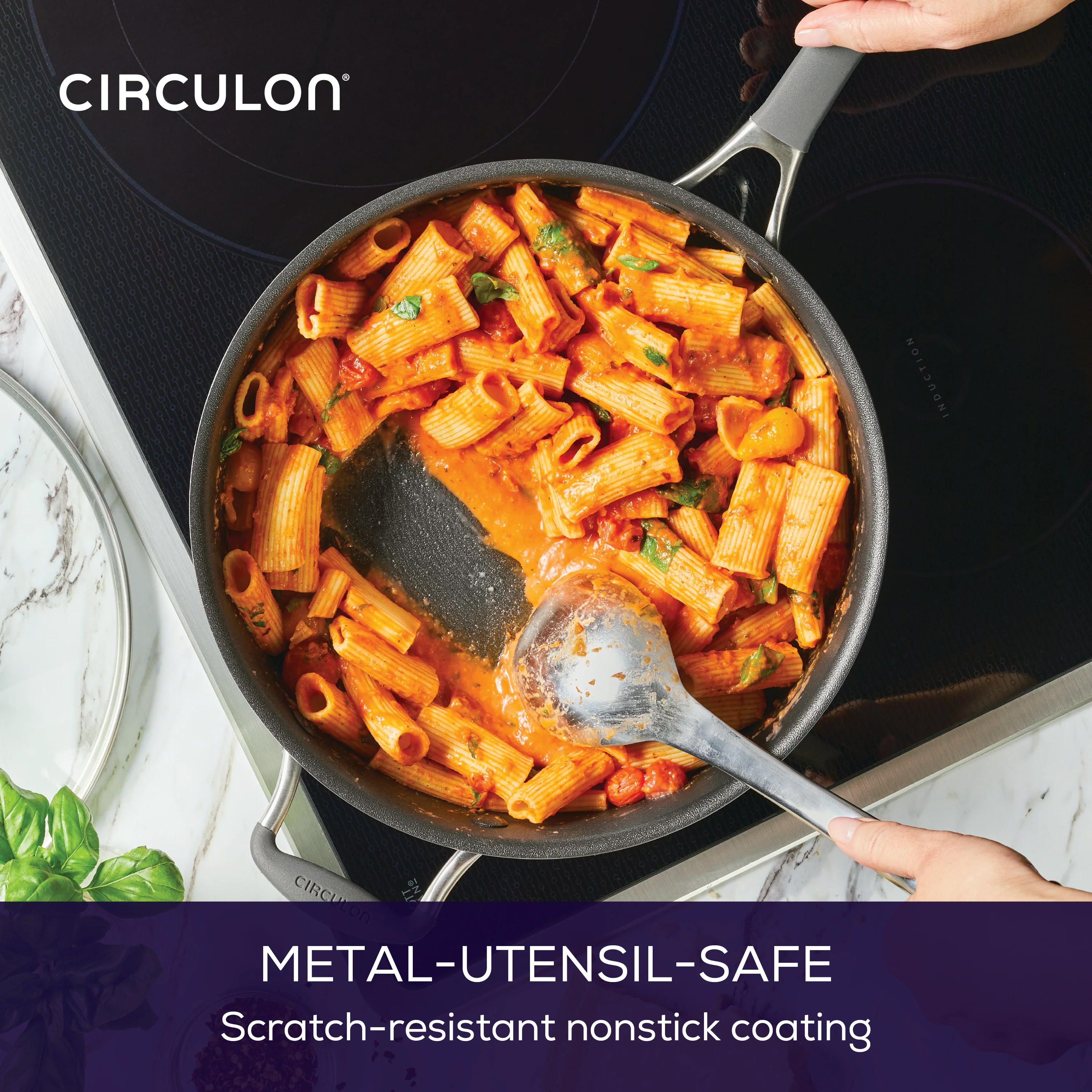 5-Quart A1 ScratchDefense™ Nonstick Saute Pan with Lid - Image 5