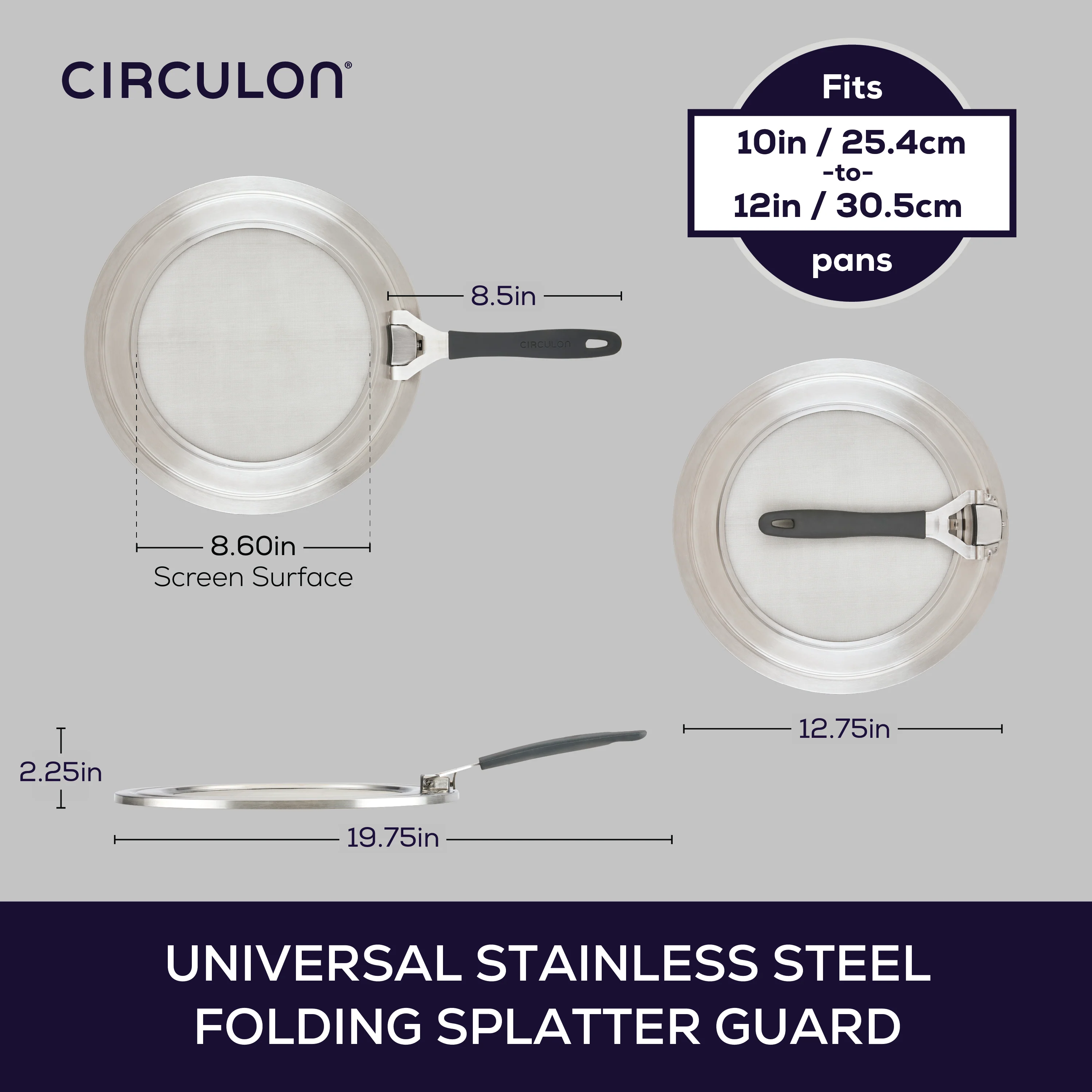 Universal Stainless Steel Splatter Guard - Image 3