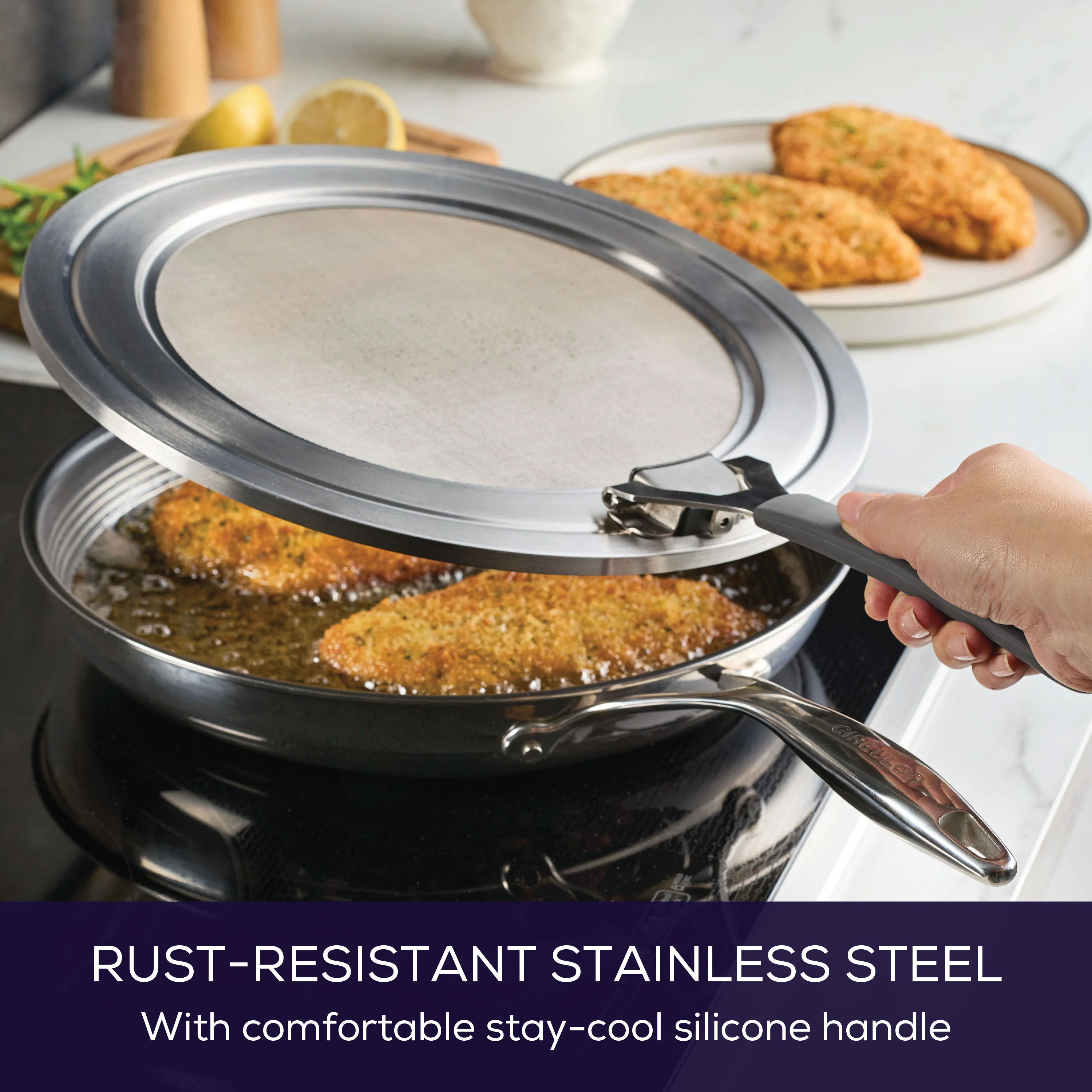 Universal Stainless Steel Splatter Guard - Image 6